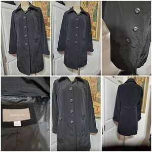 CROFT & BARROW WOMEN'S BLACK TRENCH COAT JACKET SMALL